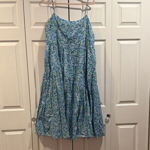 J. Crew Liberty of London Blue/Green Floral Dress